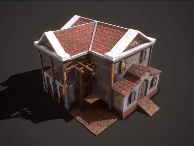 Ancient Roman Greek Warehouse Low-poly 3D model