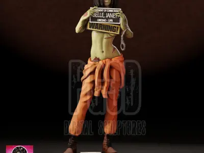 Janey Belle - Zombie Tramp - 1TO10 STL FILE 3D PRINT MODEL 3D print model