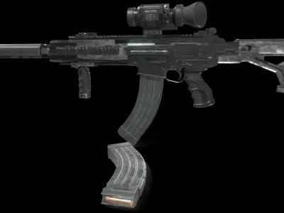 SS2 RZ1 - Assault Rifle Low-poly 3D model