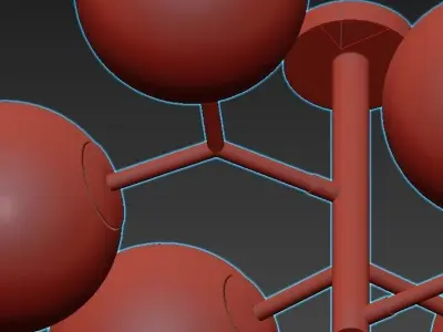 CONSTELLATION gold ceiling light with five balls 3D model