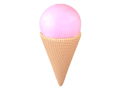 Ice Cream Cone v2 005 Low-poly 3D model