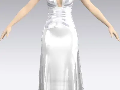 Corset Dress vual detail fish skirt fistail Low-poly 3D model