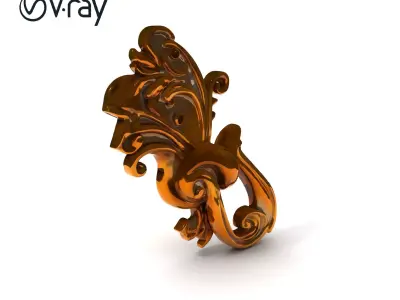 Ornate Door Knocker Model Pack Low-poly 3D model