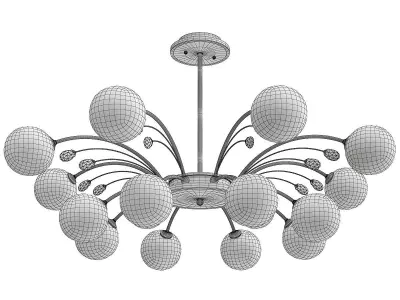 Modern Simplicity Round Ceiling Milk Glass Hanging Light Low-poly 3D model