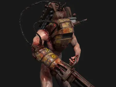 Sci-fi Cyber Victim 2 Low-poly 3D model