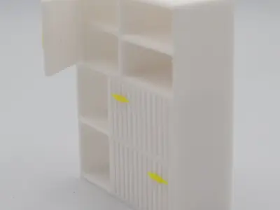 Living room cabinet with functional door shelves and drawers  3D print model