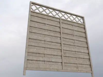 Modular Fence Low-poly 3D model