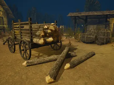 Medieval Village Houses Pack Low-poly 3D model