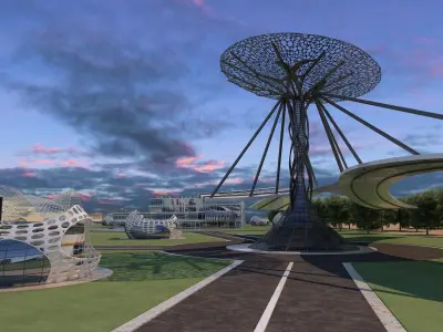 0179 - Tourist Resort Architecture 3D Project - 2D Drawing 3D model