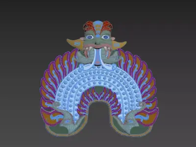 Indian Hindu Temple Gopuram Props Low-poly 3D model