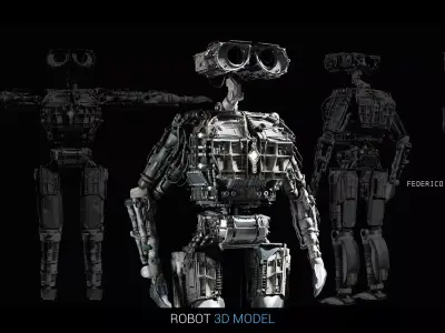 Junkyard Robot 3D Model High Quality 3D model