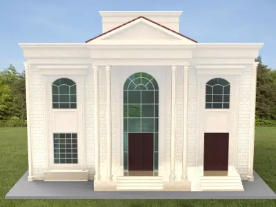 VILLA house with roof 3D model