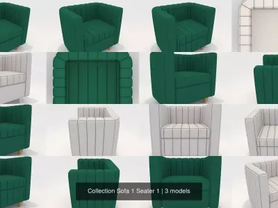 Collection Sofa 1 Seater 1 3D Model Pack