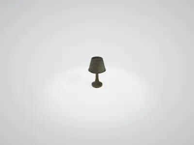 Sculpted Carved Wooden Lamp 3D model