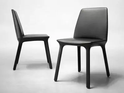 Flute modern dining chairs 3D model