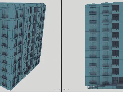 Apartment Project  Low-poly 3D model