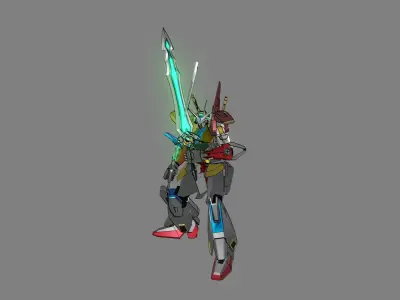Attacker Gundam B 20 3D model