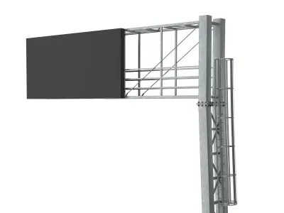 Road infrastructure led panel sign info table 3D model