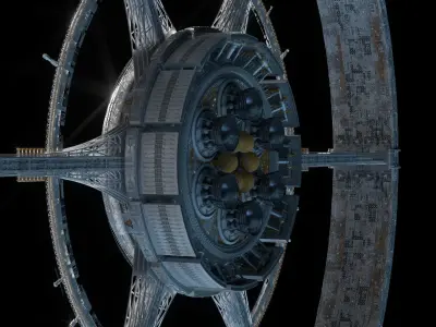 High Detail Orbital Centrifuge Station - C4D Octane 3D model