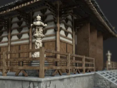 japanese house-PBR Low-poly 3D model Low-poly 3D model