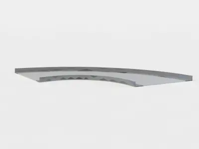Road curve right Low-poly 3D model