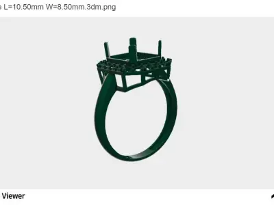 Women Ring With Asscher Cut Center Stone 3D print model