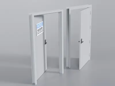 Industrial Door Low-poly 3D model Low-poly 3D model