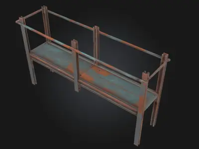 Iron Fishing Platform Sturdy Waterfront Structure  3D model