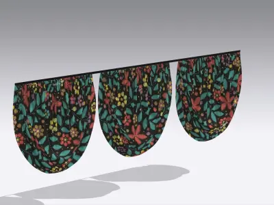 Curtain Low-poly 3D model