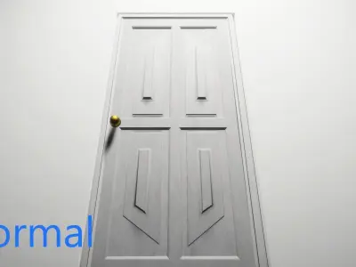 White Wooden Door 2024 - 9K Triangles - GameReady Free low-poly 3D model
