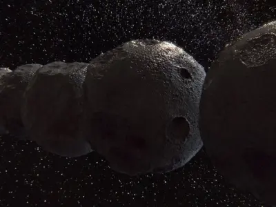 Detailed round asteroids high-poly set 3D model