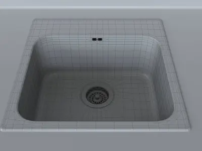 LANGUDDEN sink Ikea 46x46cm 3D model