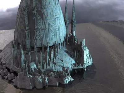 Sci fi ancient Structures  2 winter Kit bash 3D model