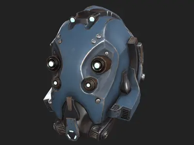 Scifi helmet ver 6 Low-poly 3D model