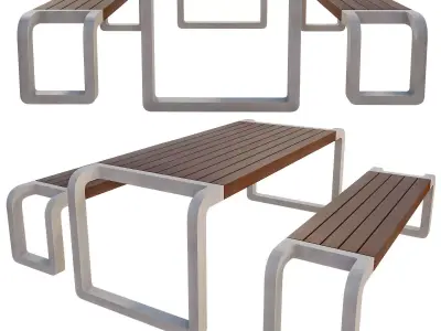 Concrete Bench  Table on Industrial Design    3D model