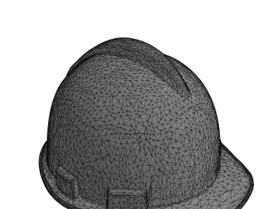 Industrial Safety Helmet Dirty Low-poly 3D model