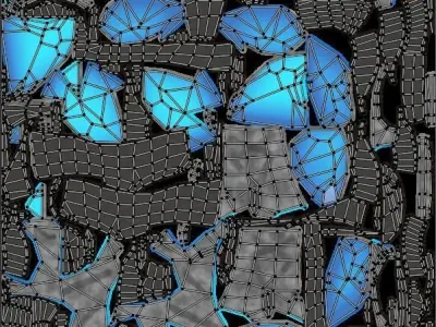 Axe weapon with crystals PBR low-poly game ready Low-poly 3D model