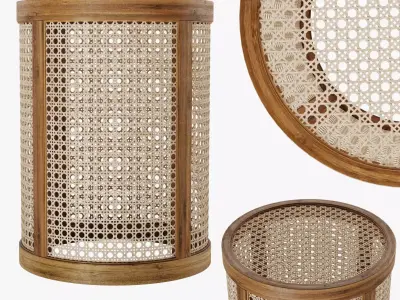 Rattan bench 3D model