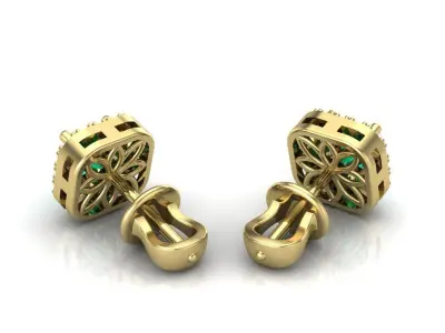 earrings with stones 3D print model