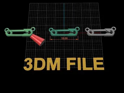 Safety Pin Pendant 15MM WIDTH LENGTH SMALL SIZE  3D print model