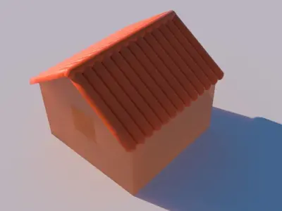 House1 house with orange roof Free 3D model