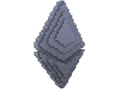 Voxel Ethereum v2 004 Low-poly 3D model