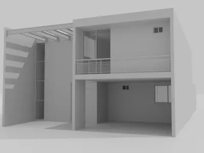 Modern House Low-poly 3D model