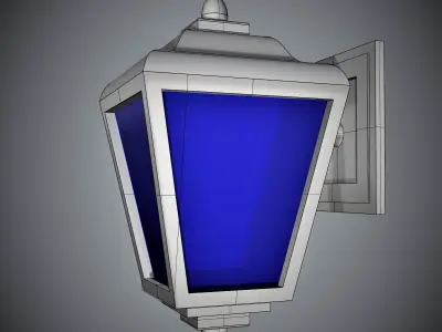 Wall hung light fixture architectural scene lighting Low-poly 3D model