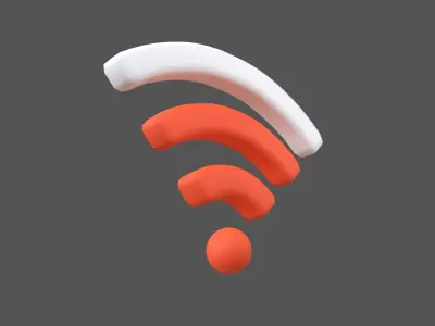 Wifi Symbol v3 018 Low-poly 3D model