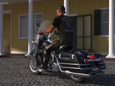  Road King Motorcycle with Biker 