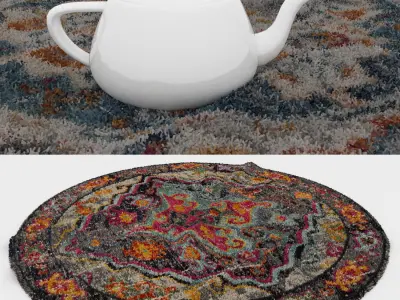 Round Rug Set 204 3D model