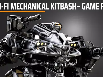  SCI-FI MECHANICAL KITBASH GAME READY MECH ASSET Low-poly 3D model