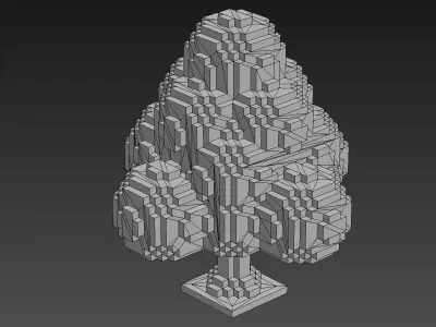 Tree Voxel - 8 Low-poly 3D model