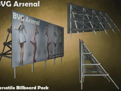 Modular Billboard Pack 02 Low-poly 3D model